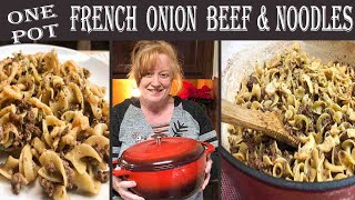 ONE POT FRENCH ONION GROUND BEEF amp NOODLES  Easy Skillet Meal [upl. by Towill536]