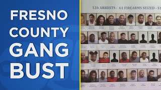 Fresno area gang bust 126 arrested 61 guns seized during multiagency operation [upl. by Hrutkay]