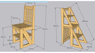 Como hacer una SILLA ESCALERA de madera [upl. by Ploss]