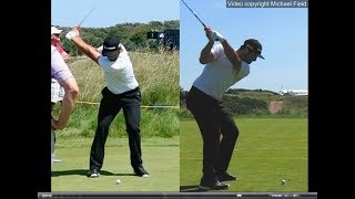 Jon Rahm golf swing  Long Iron faceon amp downtheline July 2017 [upl. by Buke390]