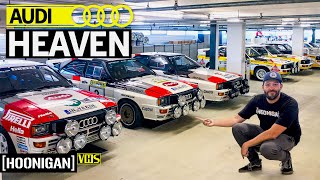 Inside Audi’s Secret Storage Facility Scotto Loses His Mind Racecars Everywhere audi hoonigan [upl. by Ashmead201]