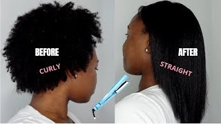 HOW TO STRAIGHTEN 4C NATURAL HAIR [upl. by Leahci]