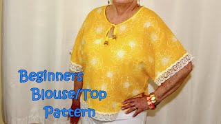 Beginners Blouse Top Pattern  The Sewing Room Channel [upl. by Mungam386]