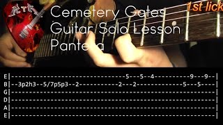 Cemetery Gates Guitar Solo Lesson  Pantera with tabs [upl. by Nylesoy]