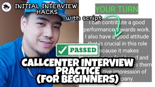 Initial Interview Roleplay Game with script  Callcenter interview practice Part 1 [upl. by Elurd]