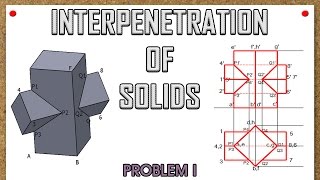 Interpenetration of SolidsProblem 1Horizontal Square Prism vs Vertical Square Prism [upl. by Hutt7]