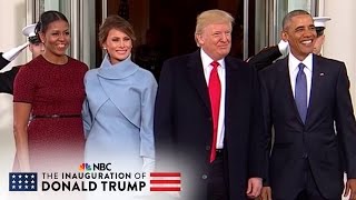 The Obamas Welcome The Trumps At The White House  NBC News [upl. by Nemrac294]