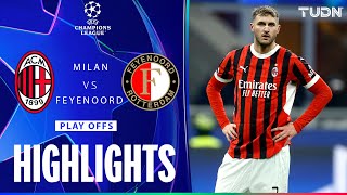 HIGHLIGHTS  AC Milán 1121 Feyenoord  UEFA Champions League 2425  TUDN [upl. by Neit745]