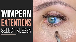 Einzelne Wimpern SELBST kleben  Zwei verschiedene Looks [upl. by Marje]