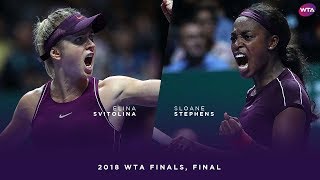 Elina Svitolina vs Sloane Stephens  2018 WTA Finals Singapore Final  WTA Highlights [upl. by Natsirt362]