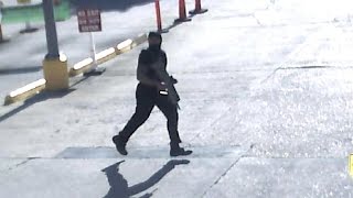 Security video shows Baton Rouge gunmans stakeout [upl. by Nillek339]