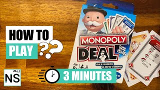 How To Play Monopoly Deal in 3 Minutes Monopoly  Card Game [upl. by Yralih]