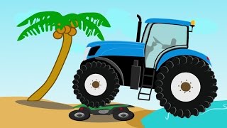 Monster Tractor Traktor Stunt  Fairy Tales for Kids  Blue Cartoon Tractor For Kids [upl. by Jason]