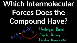 How to Identify the Intermolecular Force a Compound Has London Dispersion Dipole Dipole HBonding [upl. by Rickart]