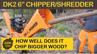 DK2 6quot COMMERCIAL CHIPPER SHREDDER REVIEW TAKE 2  SOME BIGGER WOOD [upl. by Anavoig]