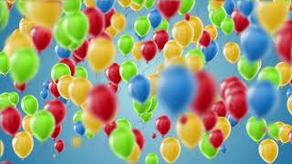 6000 Minutes  Balloons Flying on Blue Background Motion Graphics 4K Free [upl. by Ermeena]