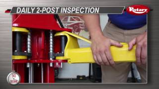 90 Second Know How 2Post Lift Daily Inspection [upl. by Nrobyalc]