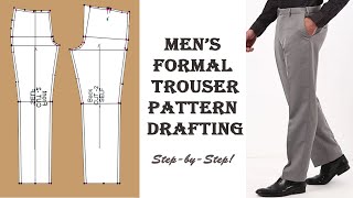 HOW TO MAKE MANS FORMAL TROUSER PANT CUTTING PANT PATTERN DRAFTING [upl. by Aihtnic]