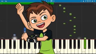 Ben 10 Theme Song  EASY Piano Tutorial [upl. by Oswell773]