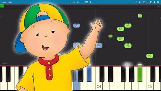 Caillou Theme Song  EASY Piano Tutorial [upl. by Crescentia596]