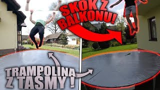 TRAMPOLINA Z TAŚMY KLEJĄCEJ 400 WARSTW TAŚMY działa [upl. by Yesrod]