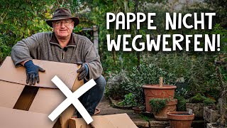 Pappe im Garten einsetzen 📦  mit alten Kartons ein Blumenbeet anlegen [upl. by Margo]