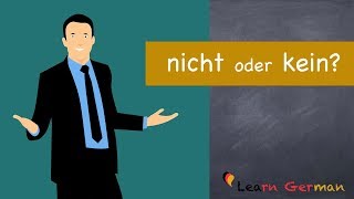 Learn German  German Grammar  Kein oder nicht  A1 [upl. by Larret838]