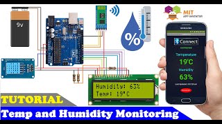 how to make Wireless Temperature and Humidity Monitoring System using Bluetooth  mit app inventor [upl. by Rosette]