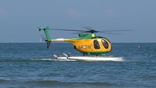 Helicopter Water Landing Hughes OH6 Cayuse NH500MD Guardia di Finanza [upl. by Grantley]