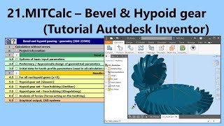 Bevel and Hypoid Gear  Inventor Tutorial MITCalc21 [upl. by Aicilif577]