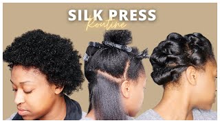 How To Straighten Short Natural Hair  4C Silk Press  Fixing Bad Trim  Styling Short Natural Hair [upl. by Jenine]