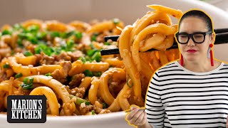 15 minute Pork amp Sesame Udon Noodles  Marions Kitchen [upl. by Hartmann354]