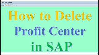 How to Delete Profit Center in SAP [upl. by Llemaj202]