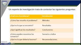 Estructura del reporte de investigación [upl. by Ennovaj]