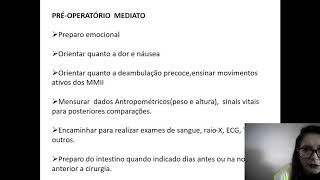 Cuidados de enfermagem pré trans e pós operatório parte 1 [upl. by Berglund]