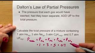 Daltons Law of Partial Pressures  4 Example Questions [upl. by Nuajed771]