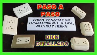 Cómo INSTALAR un TOMACORRIENTE a fase neutro y tierra TUTORIAL [upl. by Areem]