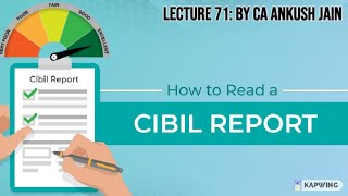 Lecture 71 What is CIBIL report CIBIL score and How to analyse and read the CIBIL In Hindi [upl. by Eissel]