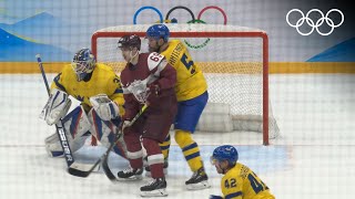 Mens Ice Hockey Beijing 2022  Sweden v Latvia highlights [upl. by Doug]