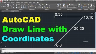 AutoCAD Draw Line with Coordinates [upl. by Laerdna]