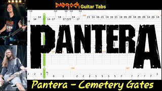 Cemetery Gates  Pantera  Guitar  Bass TABS Lesson [upl. by Euqinotna]