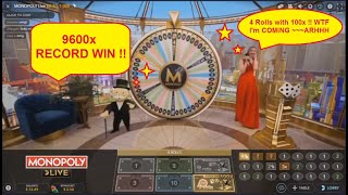 Monopoly live 1 BIGGEST WIN Ever 9600x [upl. by Karoline804]