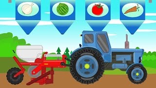 Tractor Vehicles for Kids  Animation  Watermelon Harvest  Bajka Traktor i Arbuzy historia [upl. by Sapphera]