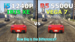 i5 1240P Intel Iris Xe Graphics vs Ryzen 5 5500U Vega 7  How Big is the Difference [upl. by Olcott]