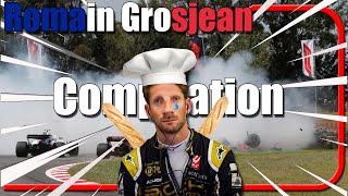 Romain Grosjean Meme Crash Compilation [upl. by Nasya838]