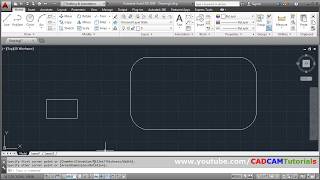 AutoCAD Draw Rectangle with Dimensions amp Rounded Corners [upl. by Orhtej]