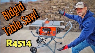 Ridgid 10quot R4514 Pro Jobsite Table Saw W Stand  Unboxing Assembly and Review [upl. by Lennahs]