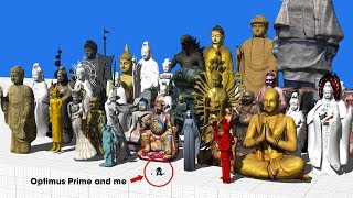 37 Tallest Statues in the World Height and Size Comparison 3D [upl. by Odlo]