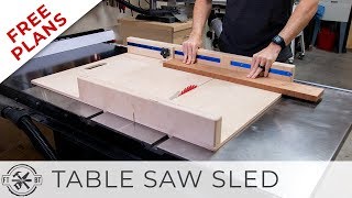 Simple Table Saw Sled with FREE Plans  DIY Woodworking [upl. by Finlay]