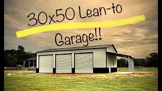 30x50 “Lithia” Double Leanto Garage Workshop [upl. by Kcyred]